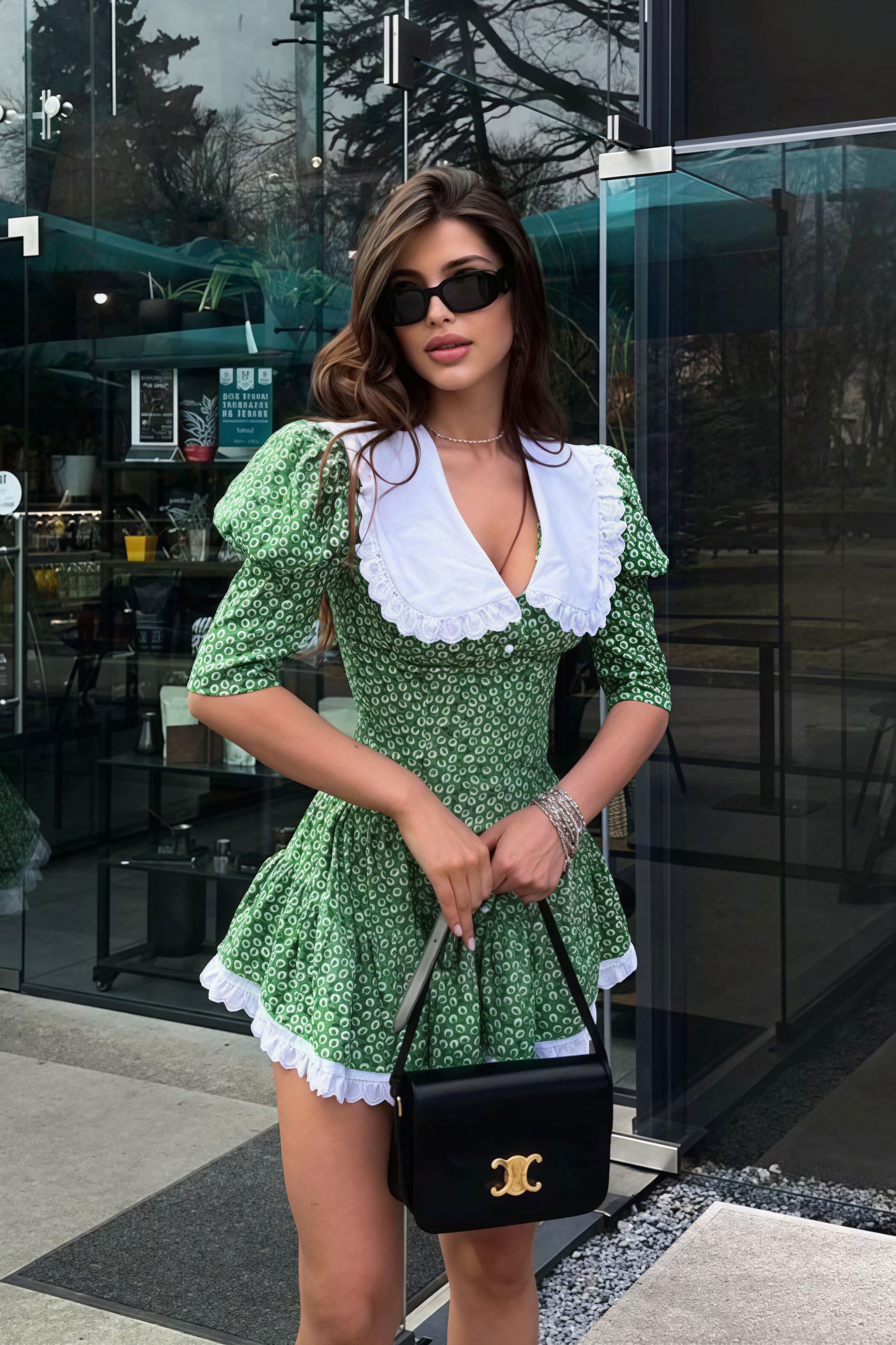 Peter Pan Collar Short Sleeve Floral Mini Dress image 8