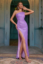 Hand Beaded One Shoulder Slit Formal Dress image 6