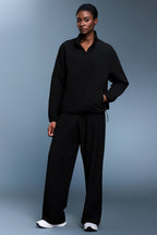 Athletic Half-Zip Solid Loose Sweatshirt image 6