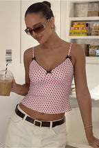 Sweet Polka Dot Bow Slim Cami Top image 1