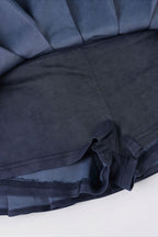 Solid Knit Tie Bandeau Low Waist Pleated Skirt Set image 8