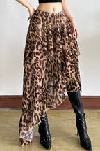 Street Style Leopard Flowy Layer Skirt image 3