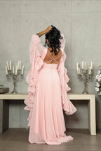 Ruffle Flared Sleeve Tulle Puff Tiered Maxi Dress image 6