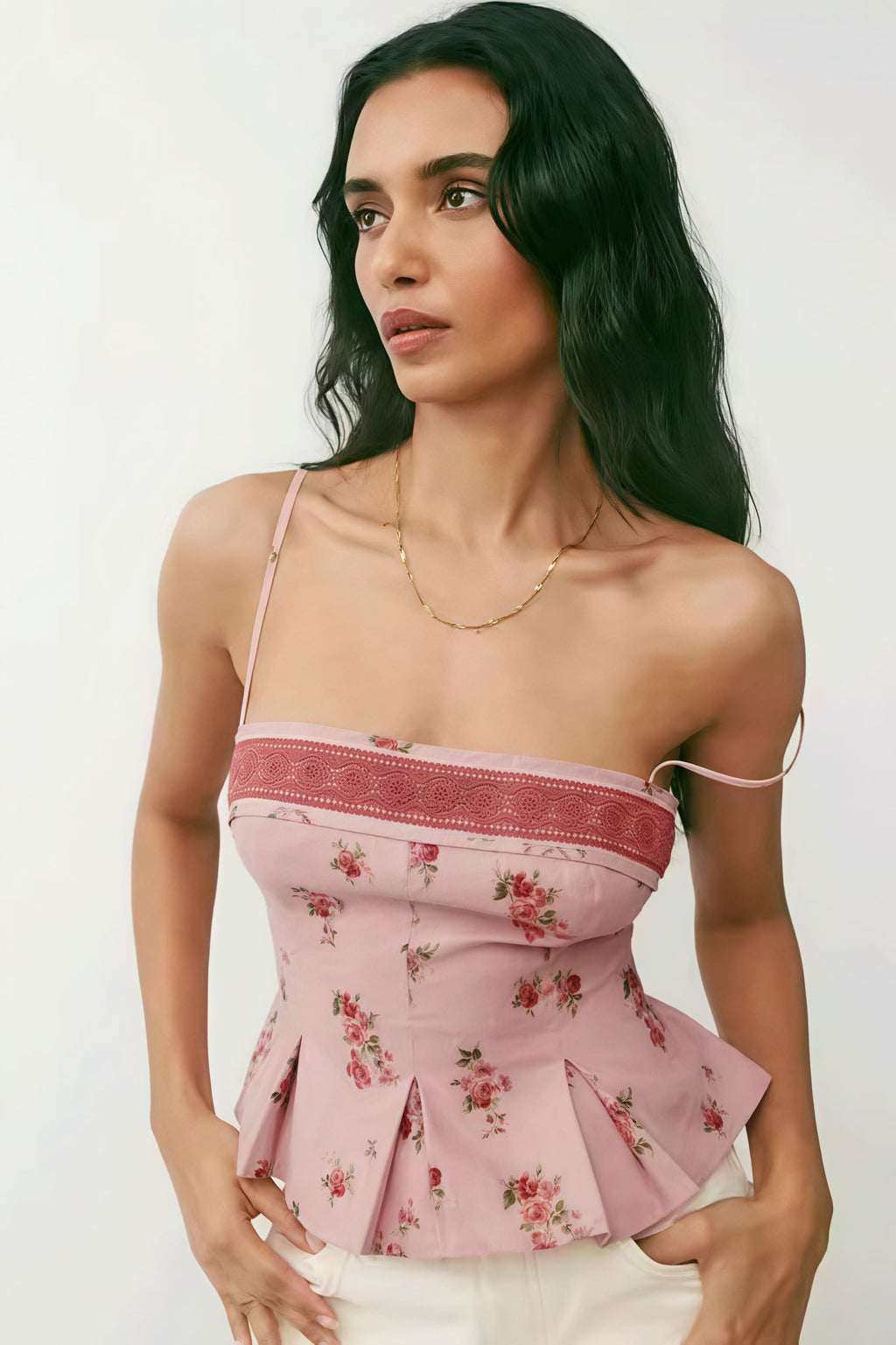 Pure Desire Floral Print Ruffled Cami Top image 1