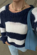 Streetwear Striped Crewneck Casual Stylish Sweater image 3
