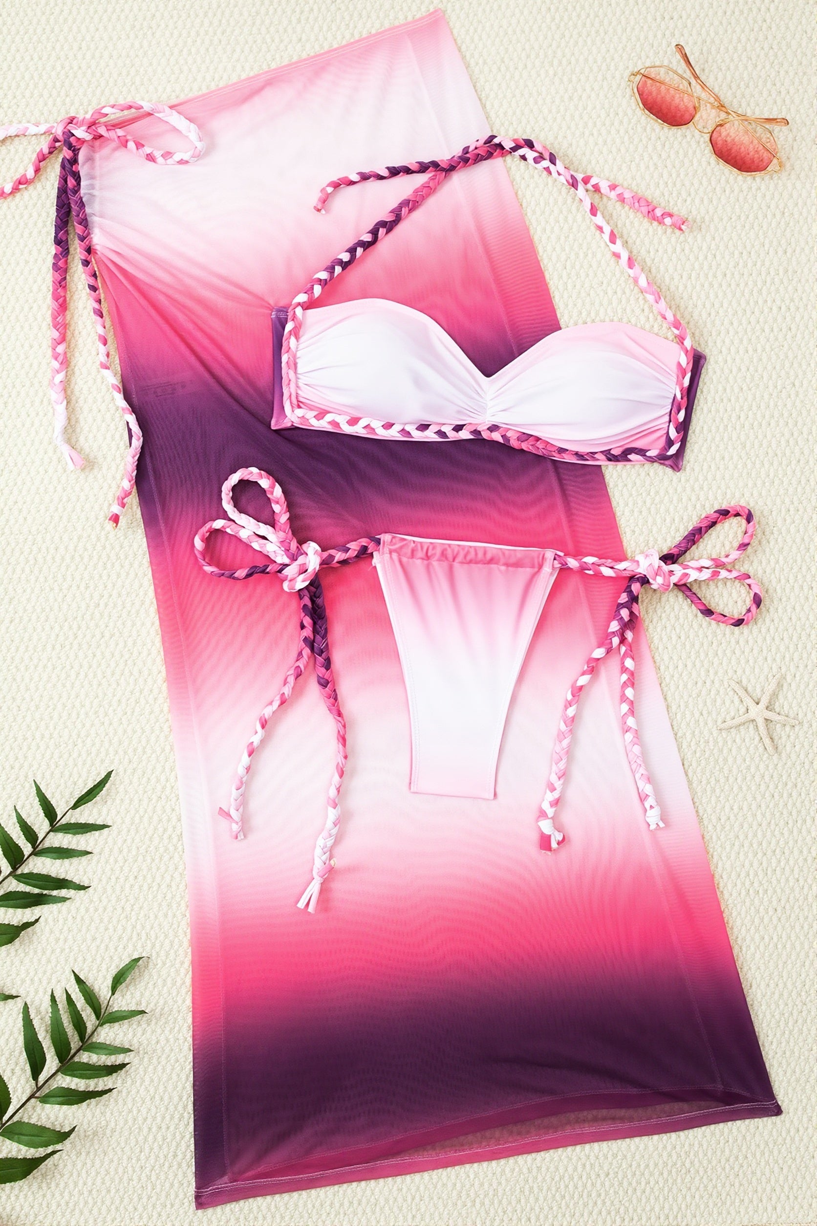 Sexy Rope Tie Bikini And Skirt Three Piece Swim Sets image 5