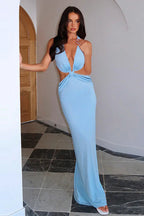 Backless Bodycon Waist Cinching Maxi Dress image 1