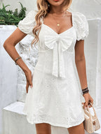 Zara Eyelet Dress styled for Avrienne