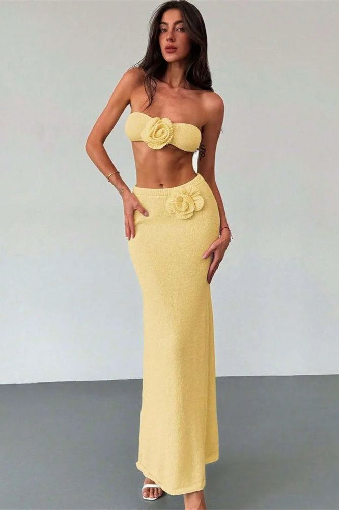Knit Floral Patchwork Tube Top Boho Dress image 9