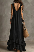 Ruffle Sleeveless Casual Long Boho Dress image 7