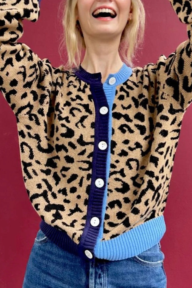 Y2K Vintage Leopard Knit Cardigan image 3
