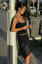 Sheer Mesh Insert Cami And Skirt Two Piece Set image 6