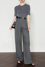 Vintage Pinstripe Wide-Leg Pants image 1