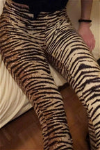 High Waist Slim Leopard Flared Pants image 8