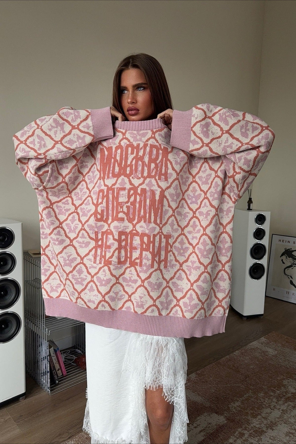 Vintage Letter Print Street Style Sweater image 2