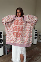 Vintage Letter Print Street Style Sweater image 2