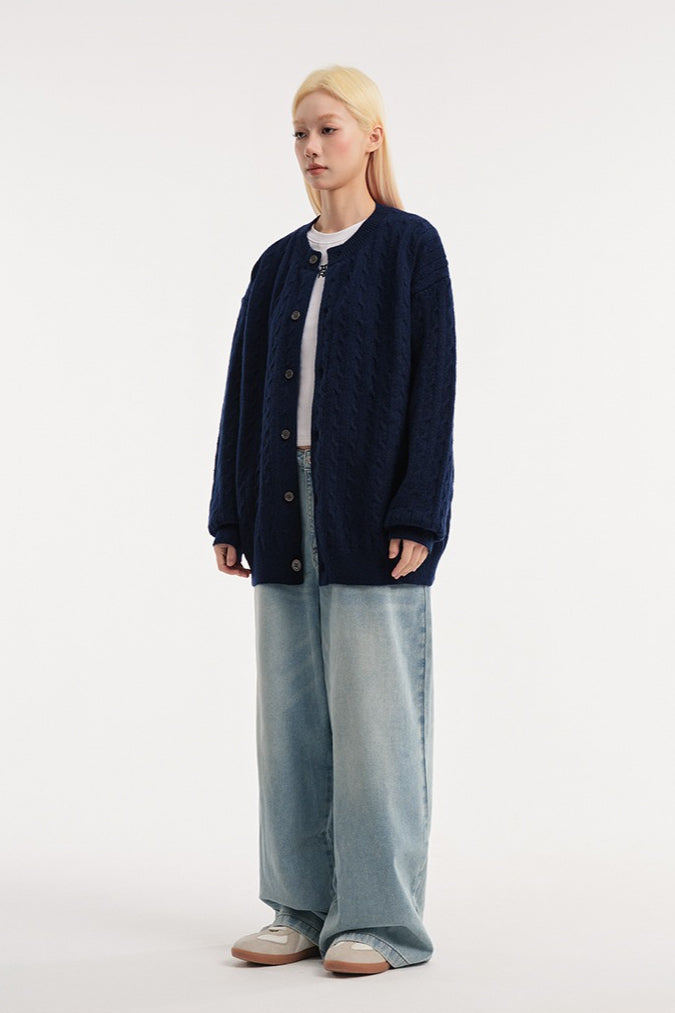 Relaxed Fit Cable Cardigan image 11