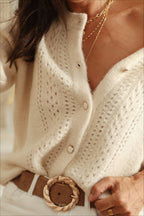 Vintage Hollow Out Knit Cardigan Sweater image 2