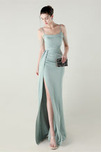 Satin Spaghetti Strap Mermaid Party Dress image 1