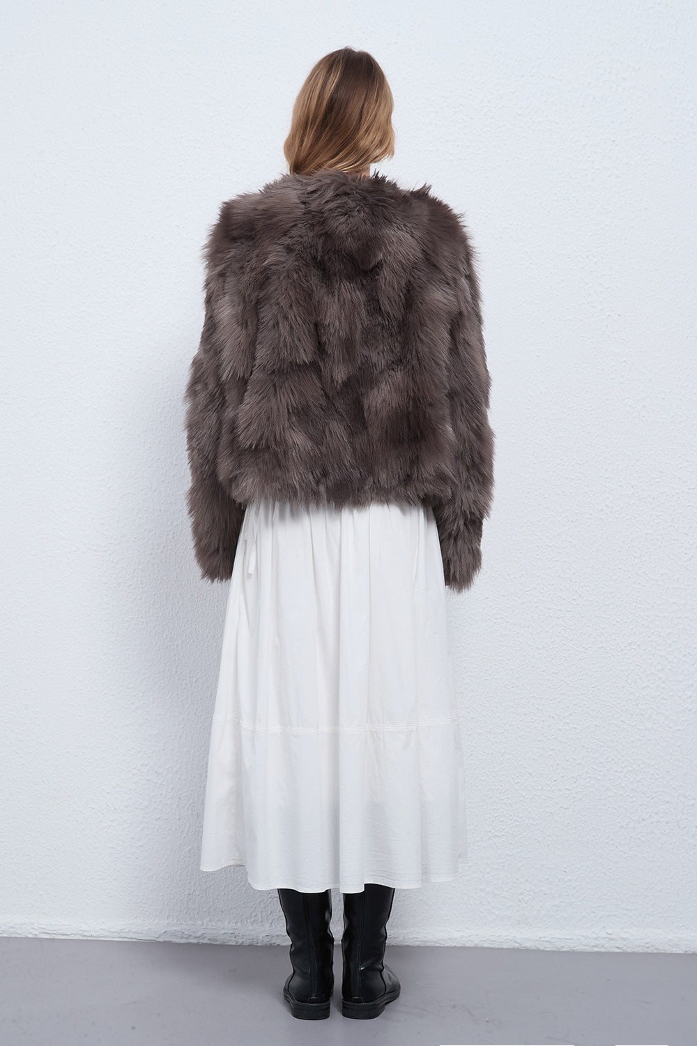 Faux Raccoon Fur Plush Coat with Retro Style image 6