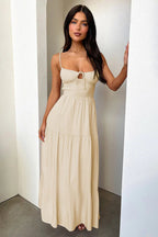 Backless Cami A-Line Dress with Waist Tie Party Dress image 7