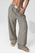 High Waist Striped Casual Pants image 1