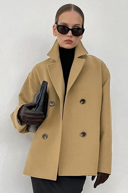 Loose Wool Lapel Coat image 2