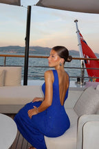 Sexy Shiny Sleeveless Backless Slim Maxi Dress image 8
