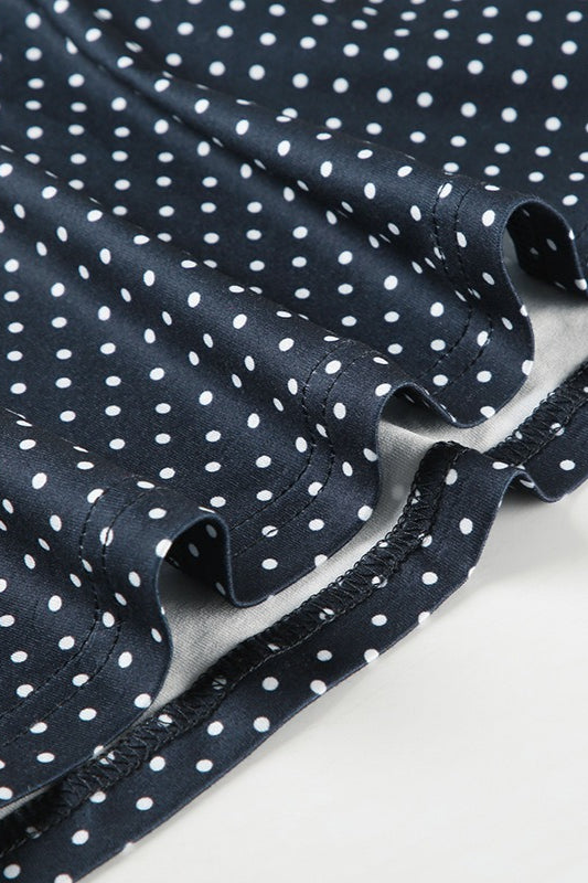 Black and White Polka Dot Sleeveless A-Line Mini Dress image 3