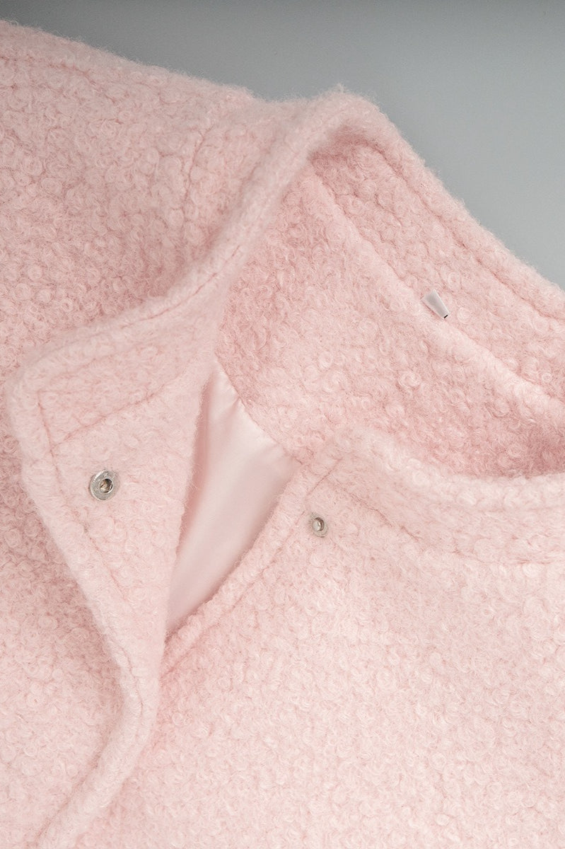 Casual Pink Faux Fur Short Jacket image 5