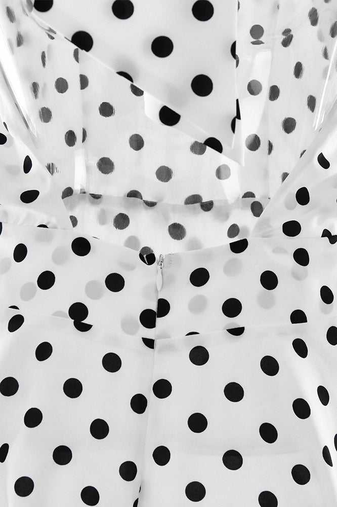 Sexy Polka Dot Halter Backless Tie Mini Dress image 3