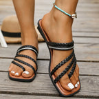 Juliette Strappy Sandals detail view styled for Avrienne