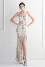 Intricate Beadwork Figure Hugging Gown Formal Dress image 13
