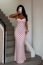 Polka Dot Spaghetti Strap Bodycon Maxi Dress image 2