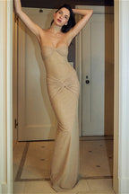 Sequin Strapless Bodycon Fish Tail Maxi Dress image 1