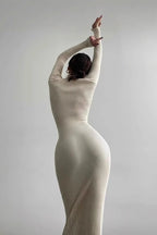 Semi-High Neck Slim Fitted Knit Sweater Dress image 3