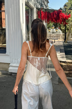 Chic V Neck Lace Up Cinched Cami Top image 4