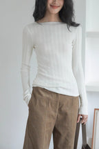 Semi-Sheer Unique Fitted Knit Top image 8