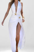 Fashionable V-Neck Split Loose Party Dress image 5