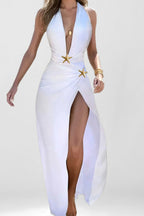 Fashionable V-Neck Split Loose Party Dress image 5