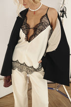 Sexy Lace Patchwork Deep V Neck Cami Top image 6