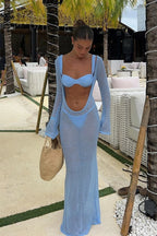 Solid Sexy Deep V Three Piece Swim Set image 4