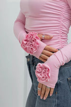 3D Floral Slim-Fit Long Sleeve Tee image 6