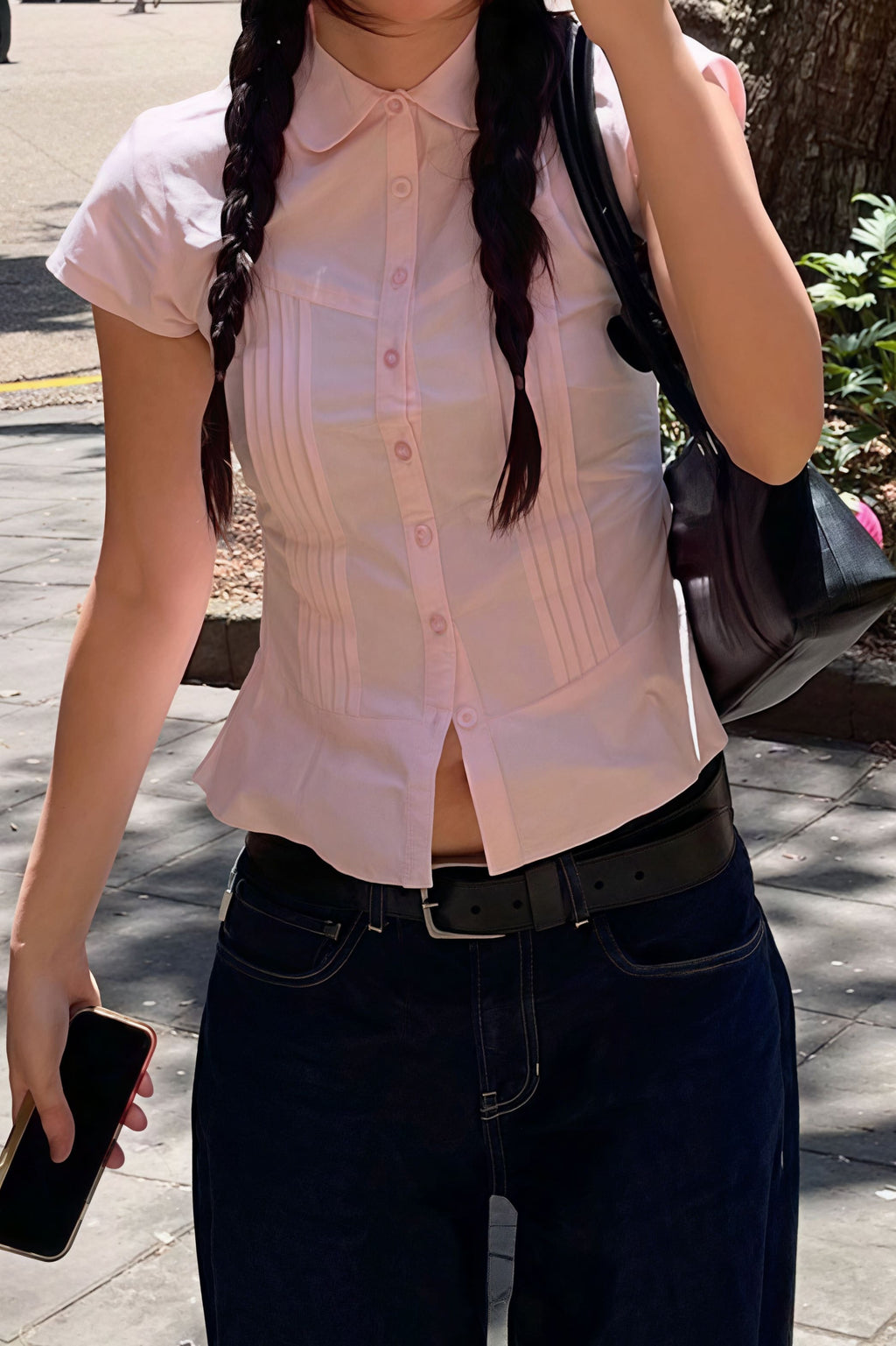 Unique Design Slim Fit Short Sleeve Blouse image 8