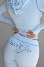 Retro Y2K Slim Letter Print Two-Piece Set image 10