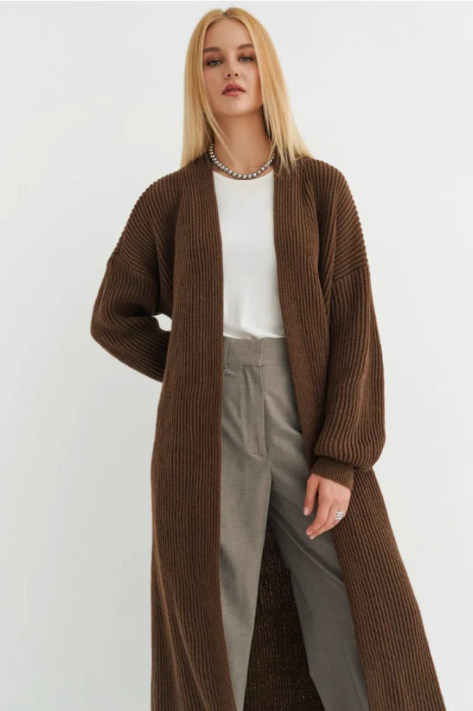 Oversized Long-Length Knit Cardigan image 4