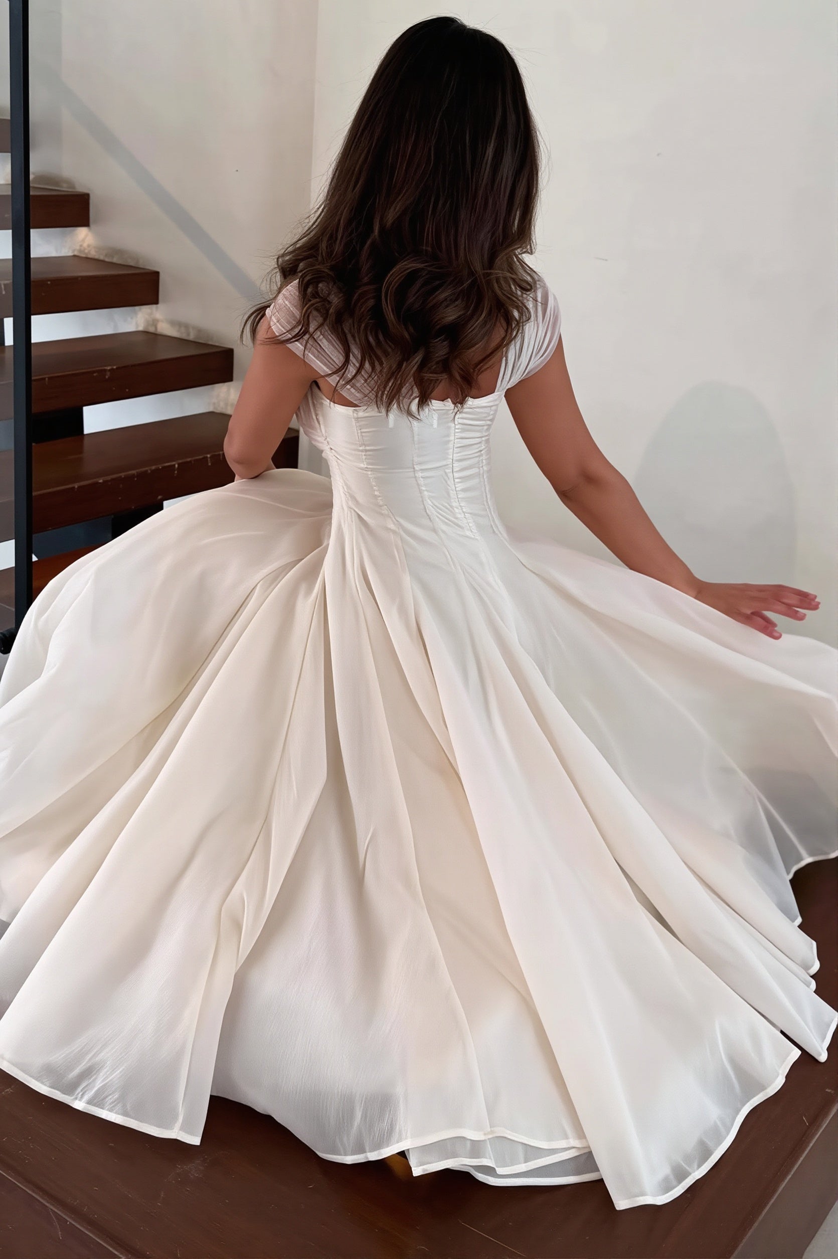 Waisted Square Neck Swing Maxi Dress image 2
