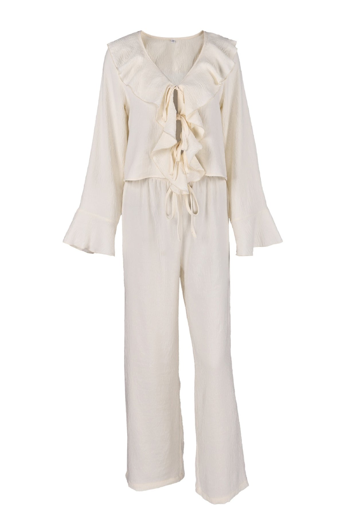 Elegant Ruffle Wide Leg Two Piece Set image 6