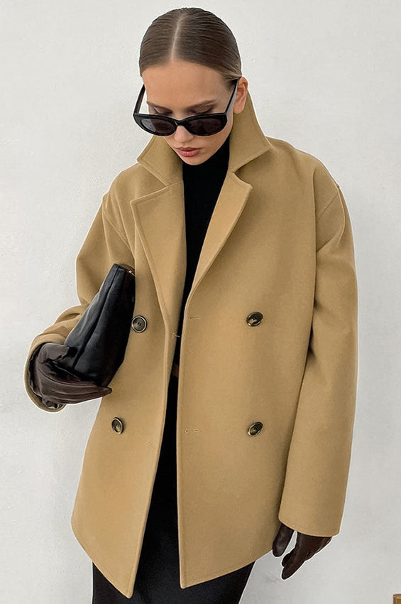 Loose Wool Lapel Coat image 3