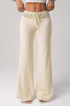 Splice Lace Waist Flared Pants image 3